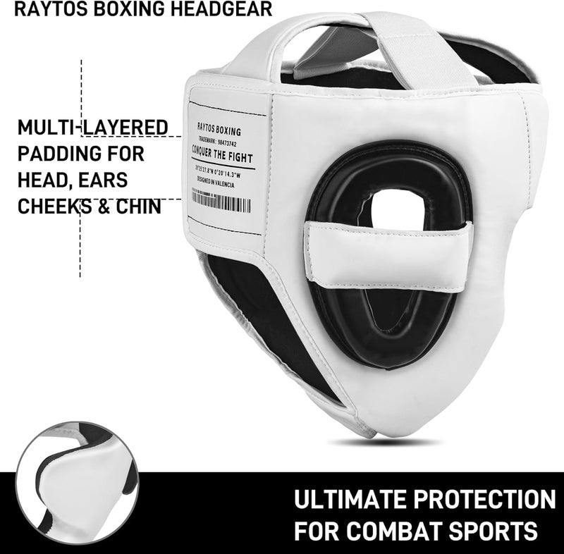 Raytos Boxing Headgear Helmet for Men Women - Professional Lightweight Open Face Combat Head Guard with Breathable Protection, Secure Fit for MMA Muay Thai Kickboxing Sparring Training Fighter - Image 3